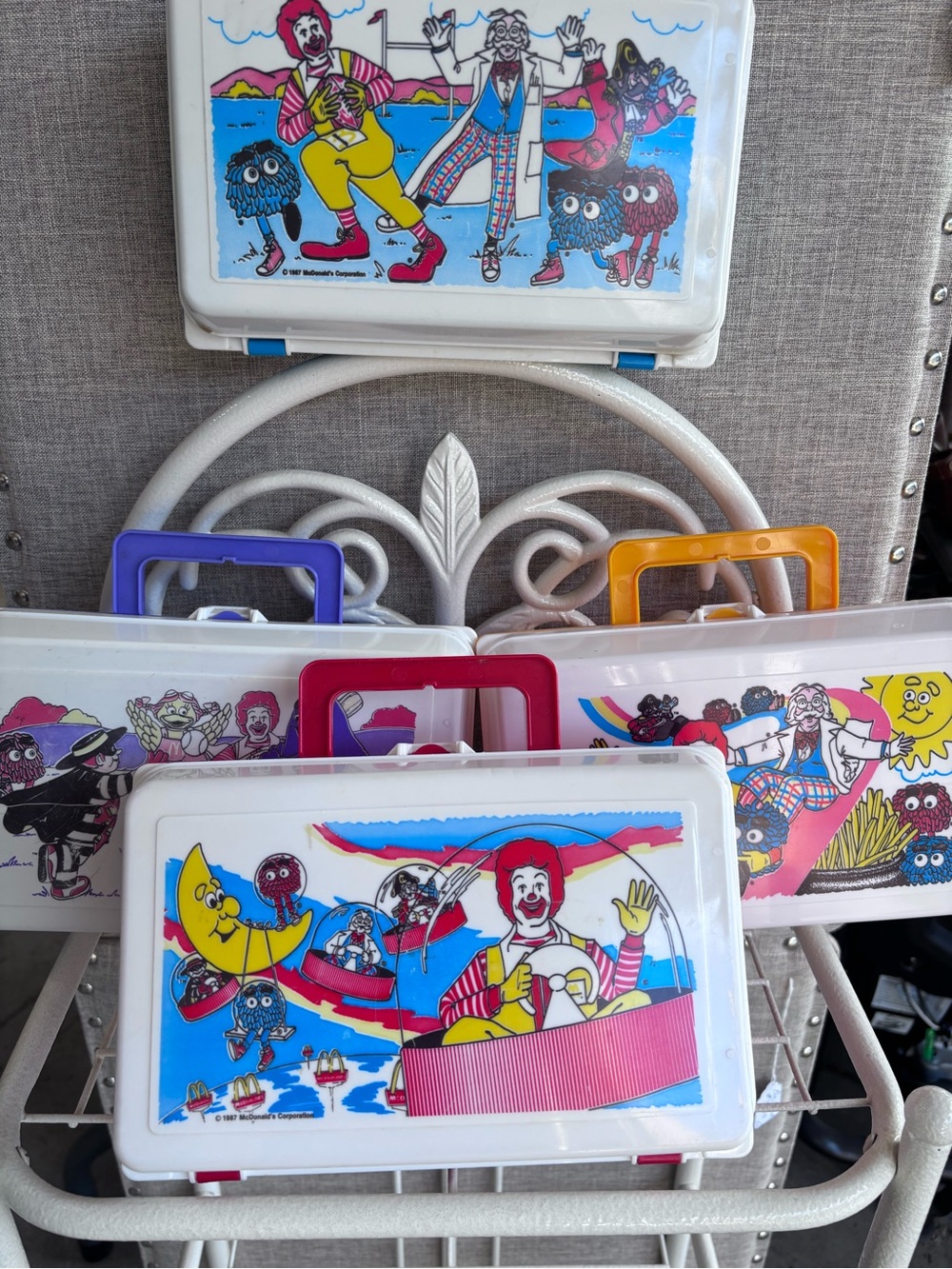 Four 1987 McDonald’s lunchboxes